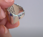 ELLE Sterling Silver and GoldPlated TwoTone Dome Ring, Size 5